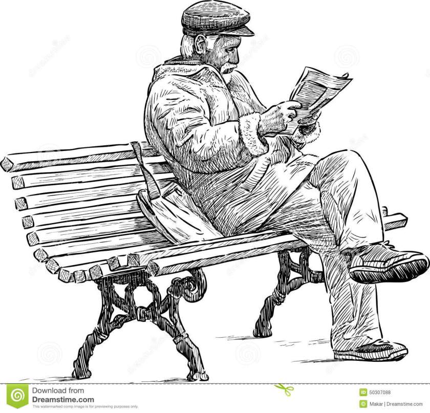 old man reading news-journal-50307088